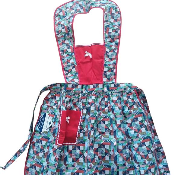 Vintage 70's Retro Bib Style Apron Another Fine Artistic Product Tie Back - Picture 7 of 8